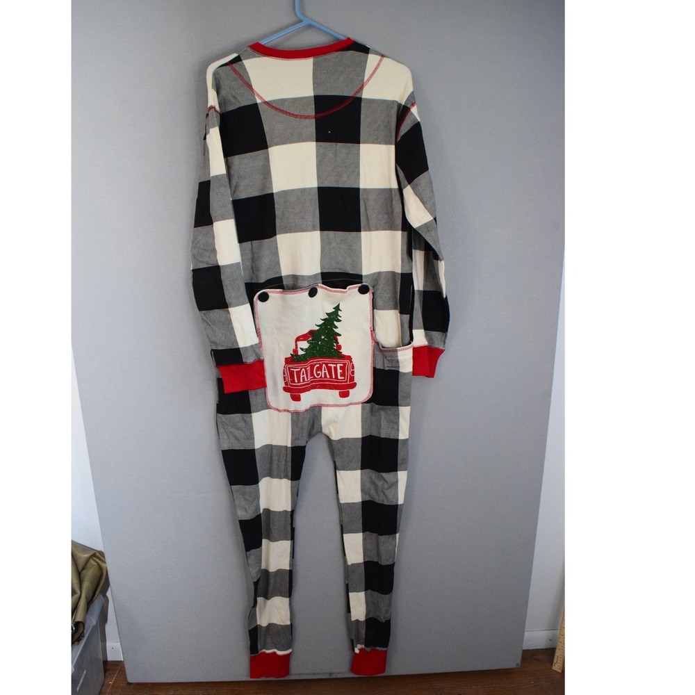 Lazy One FlapJack Tailgate Union Suit Large Buffalo Plaid Long Johns Trap Door